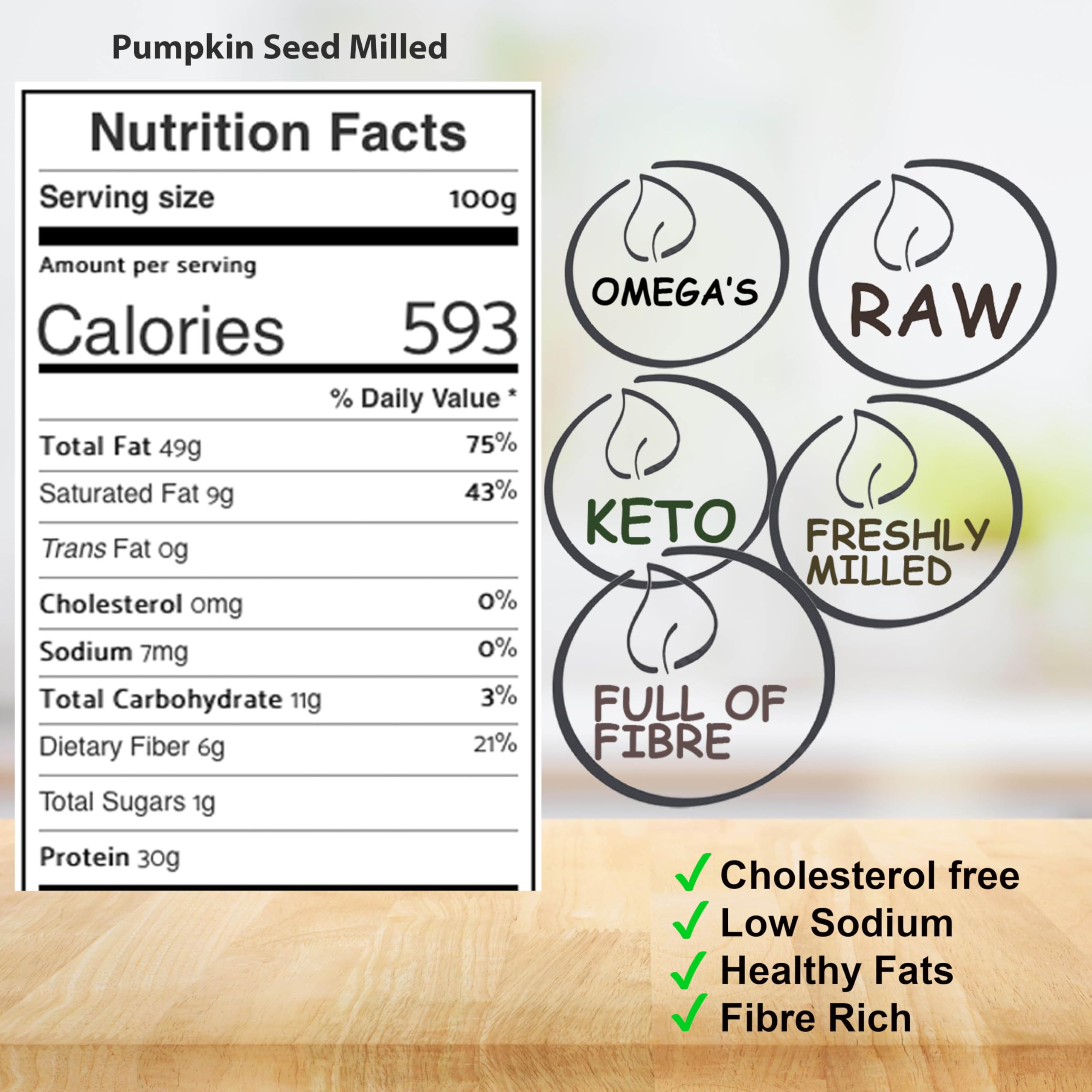 Pumpkin Seeds Milled 500G